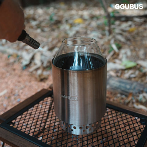 YOUR STOVE専用ガラスファイアリング あたためる様子