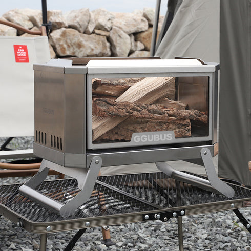 GGUBUS Full Stainless Dual Stove ガラスパネル使用