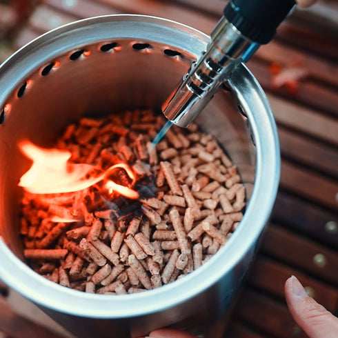 GGUBUS 二次燃焼ストーブ YOUR STOVE ペレット点火風景