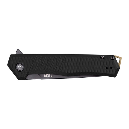 TEKTO F1 Alpha 折り畳みナイフ Black G10 // Bronze Accent 側面