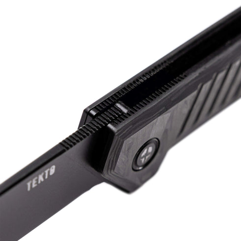 TEKTO F1 Alpha ナイフ Forged Carbon // Blue Accents セラミックボールベアリング