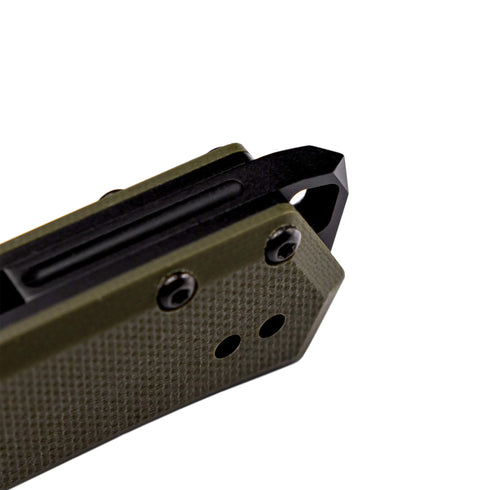 TEKTO F1 Alpha ナイフ Green G10 // Black Accents ガラスブレーカー