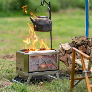 GGUBUS Full Stainless Dual Stove メッシュパネル使用の様子