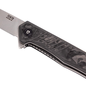 TEKTO F1 Alpha ナイフ　Forged Carbon // Silver Accents　セラミックボールベアリング